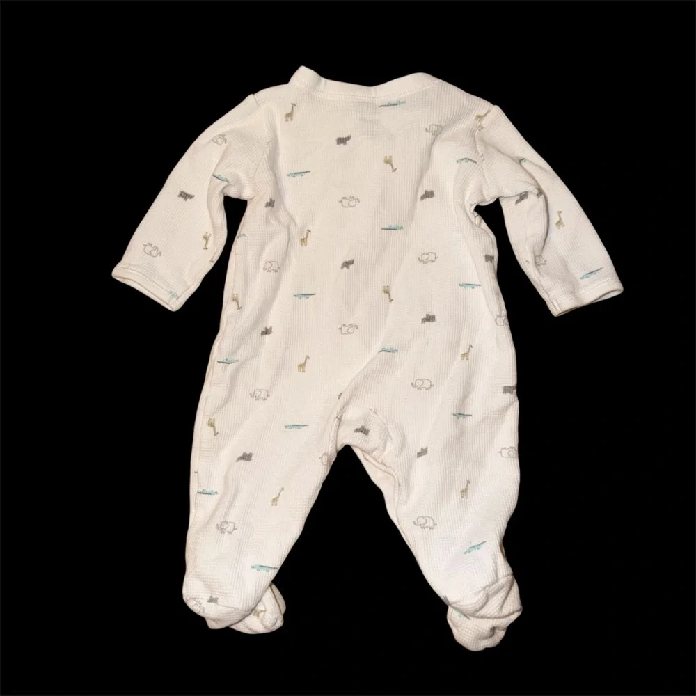 Carter's Cream Footed One-Piece with Tiny Animal Print